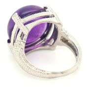 Judith Ripka Cab amethyst ring in 925 sterling silver