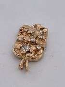 CERTIFIED 14K YELLOW GOLD DIAMOND NUGGET PENDANT