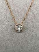 CERTIFIED BRAND NEW 18K ROSE GOLD NECKLACE WITH DIAMOND PENDANT