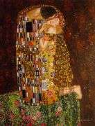 Highly Collectible After Gustav Klimt One of a kind oil on canvas signed by the artist. Originally p