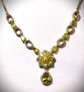 14KT Yellow Gold over Sterling Silver Citrine Necklace