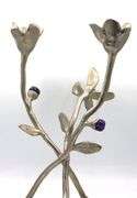 Micheal Aram Fantasy amethyst bloom Candle holder candelabra snuffer
