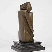 Bronze Woman Gives Life Metal on Base