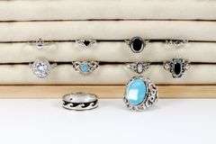 Sterling Silver Ring Assortment Various Sizes & Styles (10 Ring Lot)