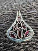Sterling Silver 925 Natural Garnet Gemstone Pendant
