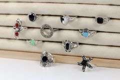 Sterling Silver Curated Ring Assortment Various Sizes & Styles (10 Ring Lot)