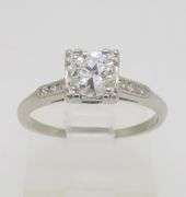 Vintage Diamond Ring Crafted in Platinum with Earth Mined Diamonds