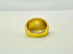 Dazzling 14 Kt Yellow Gold Plated Simulated Diamond Ring