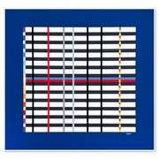 "Hommage du Mondrian (Dark Blue)" by Yaacov Agam