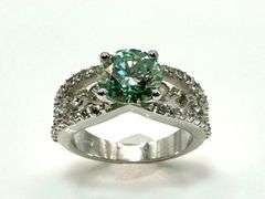 Sparkling 2.68 Ct Blue Ice Fire Moissanite Ring