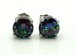 Stunning 4 Ctw Russian Color Change Lab Created Alexandrite Earrings