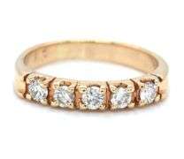 14kt Yellow gold 0.30ctw 5 stone diamond band