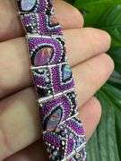 Original Handmade Mosaico Bracelet 8.5" 925 Sterling Silver Mexico Artistic Jewelry