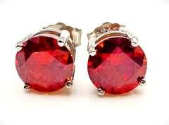 Hot Cherry Red 2 Ctw Fire Moissanite Earrings