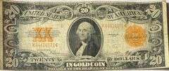 $20 Series 1922 Gold Certificate.