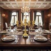 Five-Arm Copper Candelabra Gold-Tone