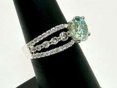 Sparkling 2.68 Ct Blue Ice Fire Moissanite Ring