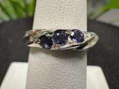 Sterling Silver Iolite Gemstone Ring Size 6