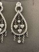 CERTIFIED BRAND NEW 14K WHITE GOLD DIAMOND CHANDELIER EARRINGS