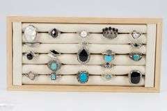 .925 Sterling Silver Curated 20 Ring Lot Various Sizes & Stones