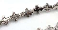 925 Sterling silver white cubic zirconia cross link necklace