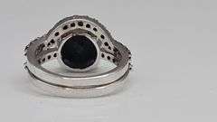 Dazzling 4.75 Ct Silk Black Lab Simulated Diamond 2 Band Ring