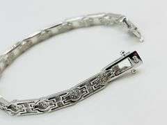 925 Sterling Silver CZ Cross Cluster Link Bracelet