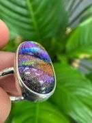 Sterling Silver 925 One of a Kind Dichroic Glass Ring Size 7