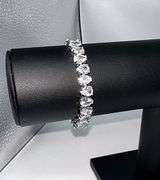 18 Kt White Gold Plated 32.5 Ctw CZ Tennis Bracelet