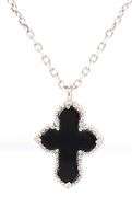 10mm black onyx cross pendant on chain
