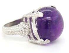 Judith Ripka Cab amethyst ring in 925 sterling silver