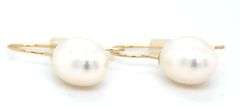 14kt Yellow gold 8mm teardrop pearl earrings