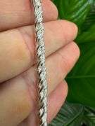 Sterling Silver 925 4.5mm Torcion Twisted Rope Chain 24" Italian Necklace Very Unique