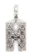 Initial H cubic zirconia pendant in 925 Sterling silver