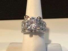 Beautiful14 Kt. White Gold Plated Simulated Diamond Ring