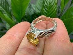 Sterling Silver Natural Gemstone Citrine Ring Size 6