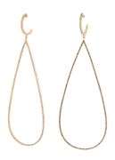 1.75ctw Top Light Brown Diamond Large Open Tear Drop Earrings in 18K