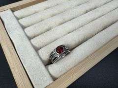 Sterling Silver 925 Gemstone Natural Garnet Ring Size 6.5