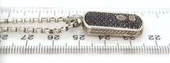 David Yurman black diamond Dog tag pendant on chain necklace