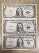 (2 Lots Of 3 & 2 Lots Of 2) (4 Lots/10 Notes Total) Consecutive Silver Certificates, UNC