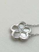 925 Sterling Silver Five Clover MOP Pendent Necklace