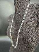 Men's 7mm Solid .925 Sterling Silver Flat Figaro Chain Link Italy Necklace 24"