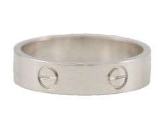 Cartier Classic Model Love Band Ring in 18K W/Box and Paper, SZ 64