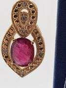 Magnificent pair of Ruby and diamond earring in Silver – EGL Certified