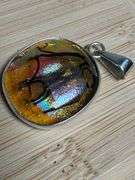 Sterling Silver 925 One of a Kind Dichroic Glass Pendant