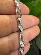 Sterling Silver Long Rope Figarope 5mm Wide Knot Figaro Link Necklace Chain 24"