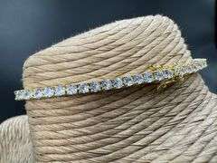 Gold Plated 925 Sterling Silver Round Clear CZ Tennis Necklace Bracelet 3mm New 8"