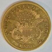 Ultra Rare Prooflike Near Mint 1868 Type 2 $20 Gold Piece. AU58.