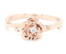 10kt Yellow gold Disney Enchanted Belle diamond rose ring
