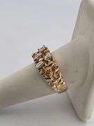 MEN'S BRAND NEW CERTIFIED BRAND NEW 14K GOLD AND DIAMOND NUGGET RING